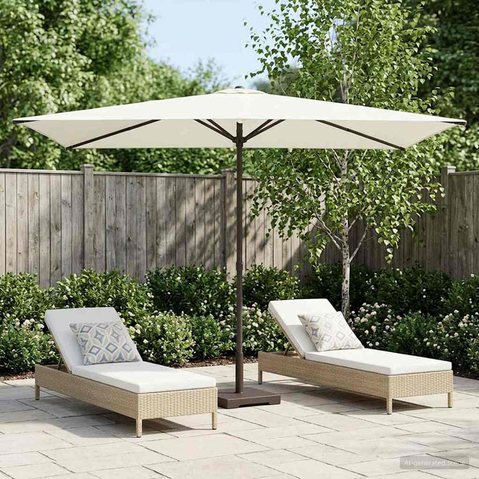 Parasol de Grădină 200 x 300 cm Poliester Dreptunghiular Crem WALTI