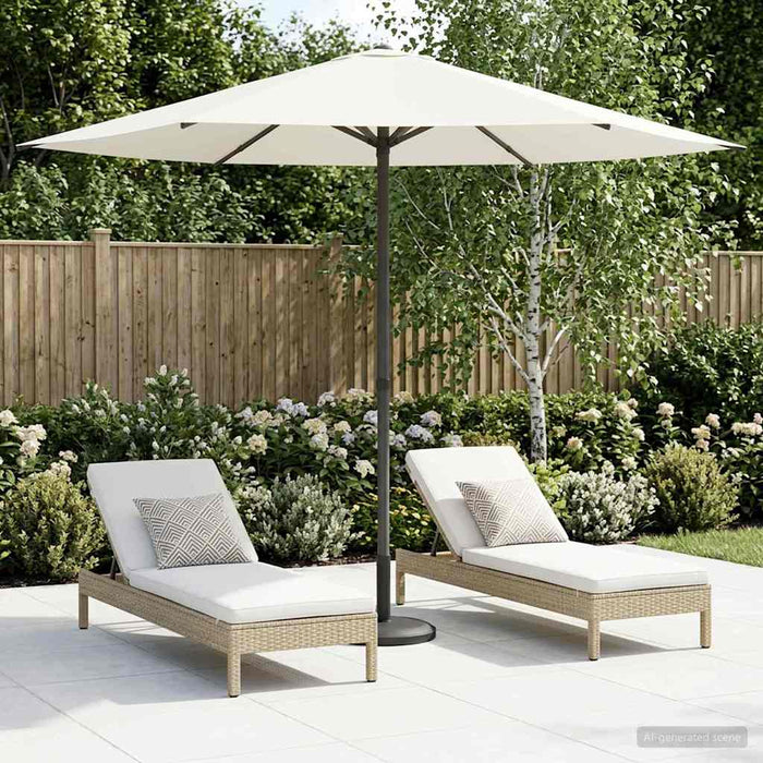 Parasol de Grădină 230 x 230 cm Poliester Dreptunghiular Crem WALTI