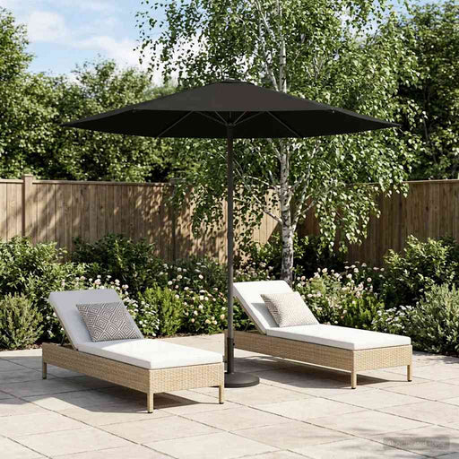 Parasol de Grădină 230 x 230 cm Poliester Dreptunghiular Negru - WALTI WALTI