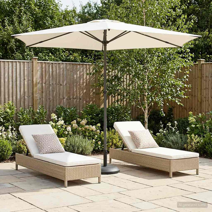 Parasol de Grădină 270 x 270 cm Poliester Dreptunghiular Crem WALTI