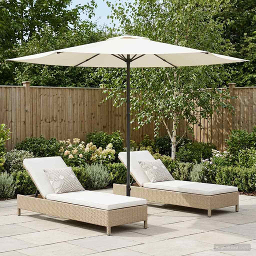 Parasol de Grădină 300 x 300 cm Poliester Dreptunghiular Crem - WALTI WALTI