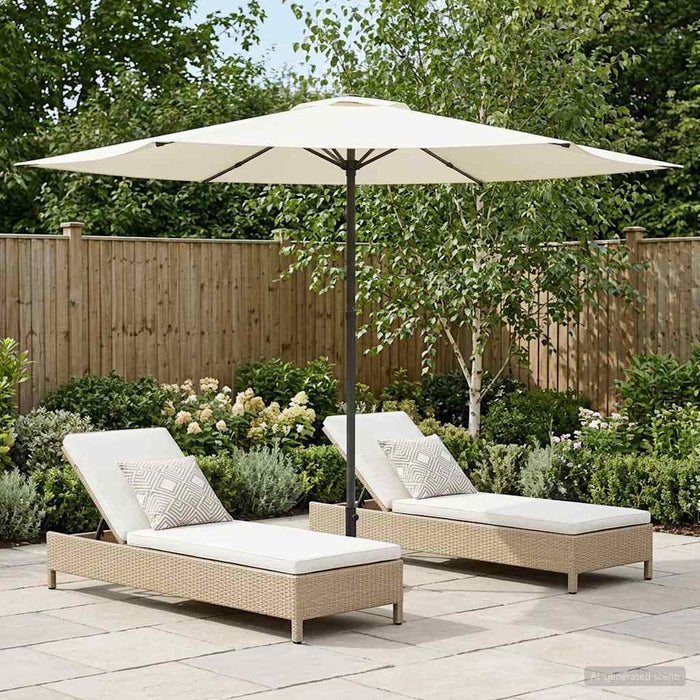 Parasol de Grădină 300 x 300 cm Poliester Dreptunghiular Crem WALTI