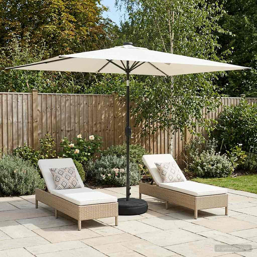 Parasol de grădină cu lumini LED și bază 200 x 300 cm Poliester - WALTI WALTI