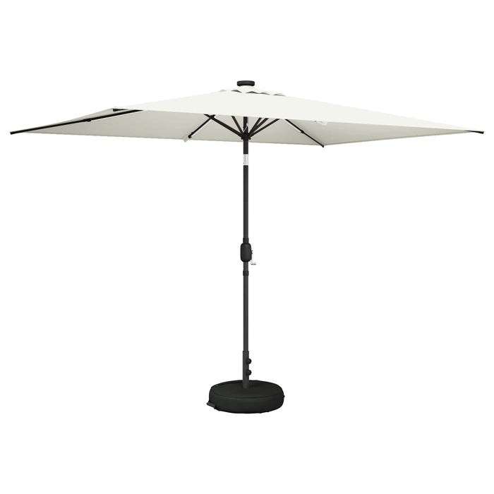 Parasol de grădină cu lumini LED și bază 200 x 300 cm Poliester WALTI