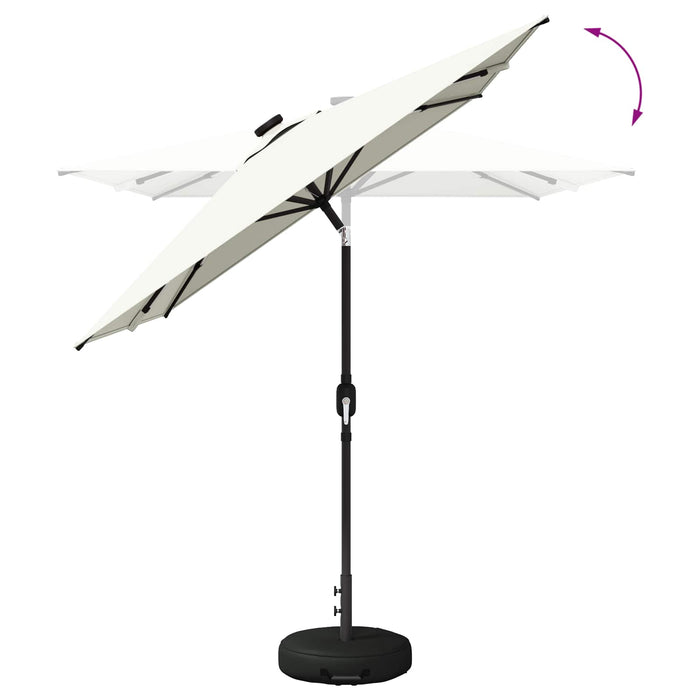 Parasol de grădină cu lumini LED și bază 200 x 300 cm Poliester WALTI