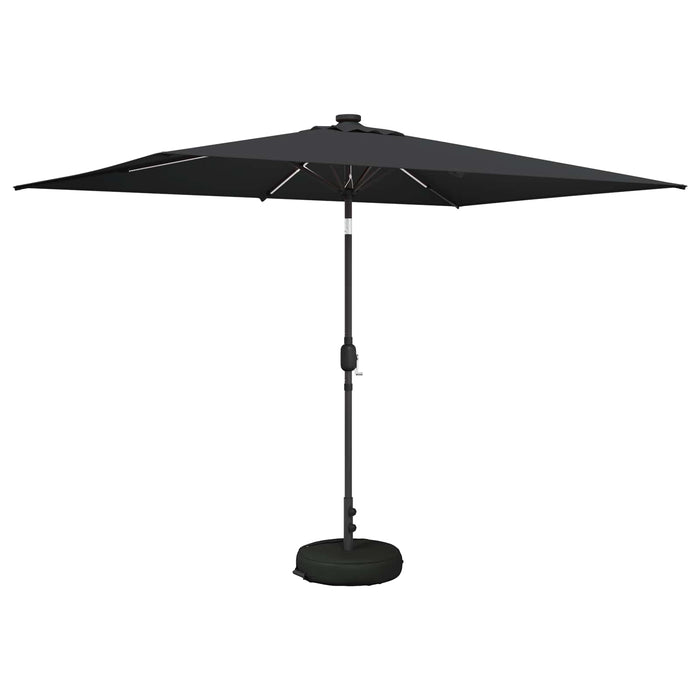 Parasol de grădină cu lumini LED și bază 200 x 300 cm Poliester WALTI