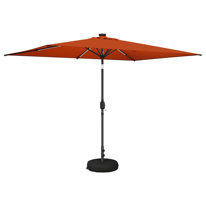 Parasol de grădină cu lumini LED și bază 200 x 300 cm Poliester WALTI