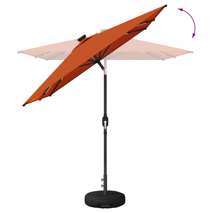 Parasol de grădină cu lumini LED și bază 200 x 300 cm Poliester WALTI