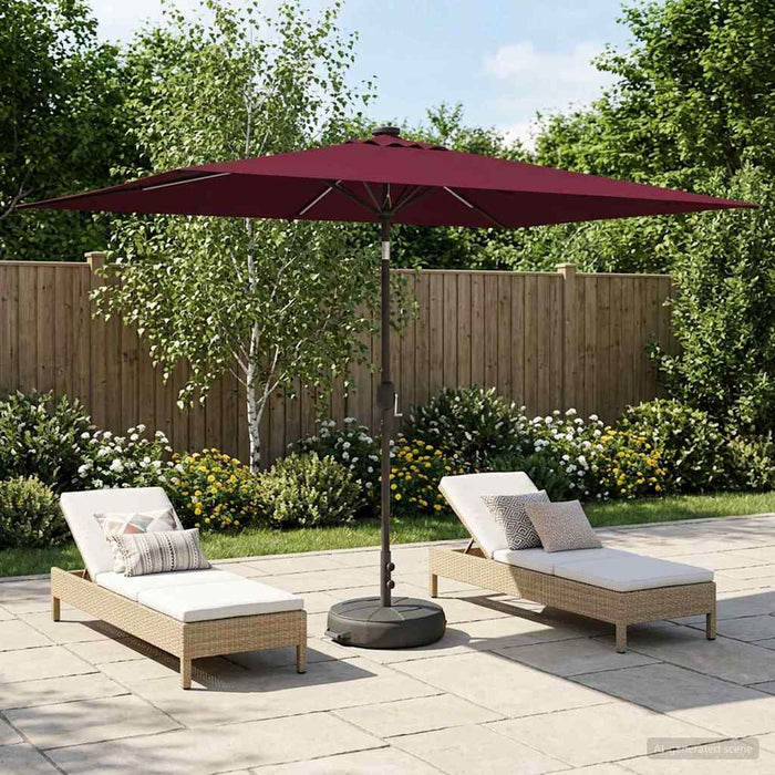 Parasol de grădină cu lumini LED și bază 200 x 300 cm Poliester WALTI
