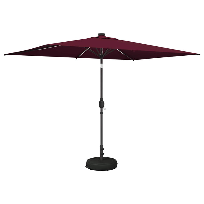 Parasol de grădină cu lumini LED și bază 200 x 300 cm Poliester WALTI