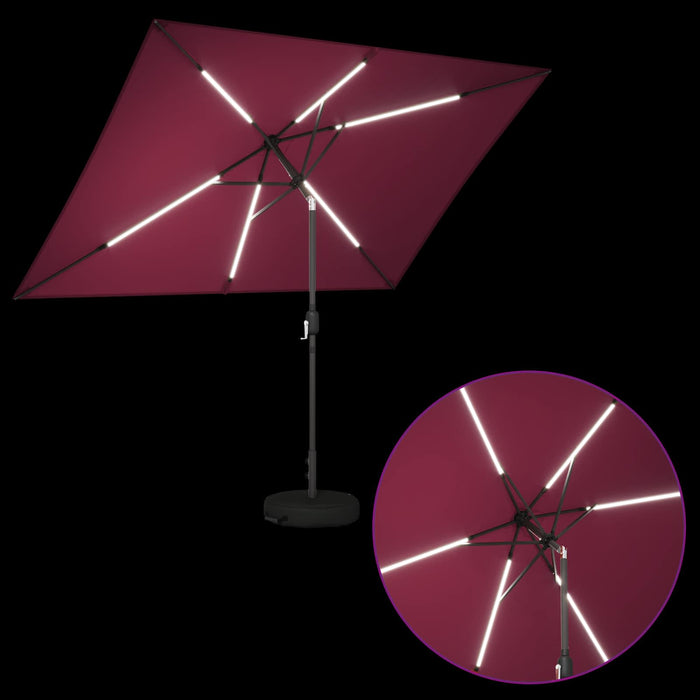 Parasol de grădină cu lumini LED și bază 200 x 300 cm Poliester WALTI