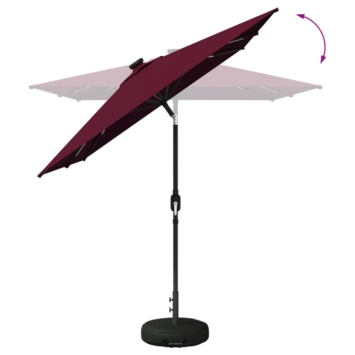 Parasol de grădină cu lumini LED și bază 200 x 300 cm Poliester WALTI