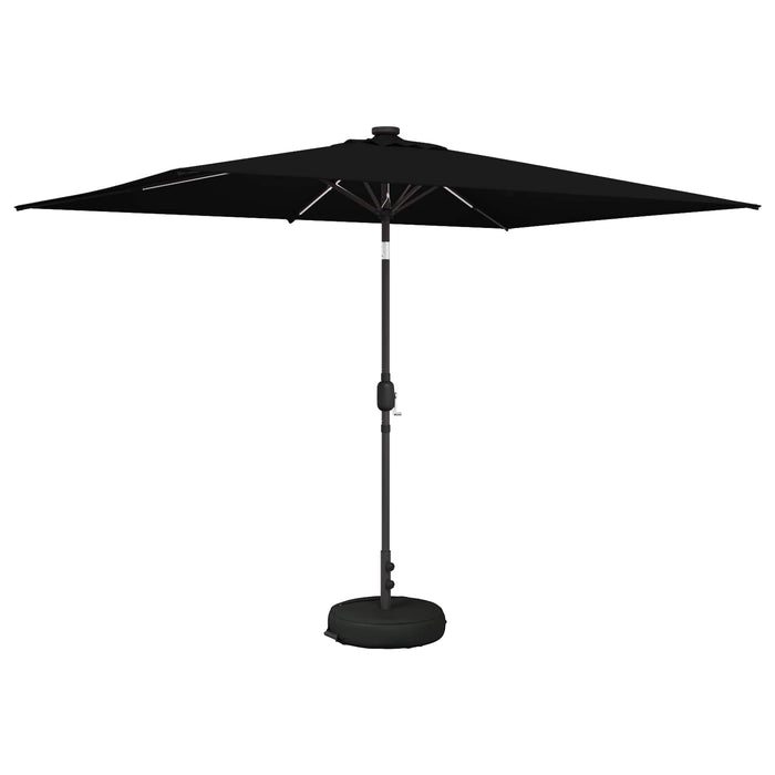 Parasol de grădină cu lumini LED și bază 200 x 300 cm Poliester WALTI
