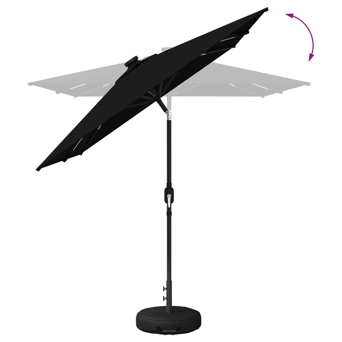 Parasol de grădină cu lumini LED și bază 200 x 300 cm Poliester WALTI