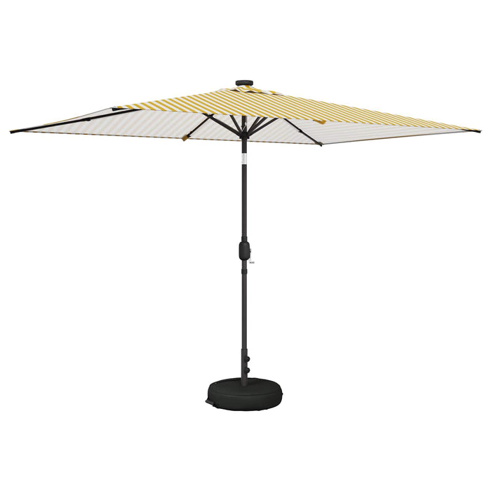 Parasol de grădină cu lumini LED și bază 200 x 300 cm Poliester WALTI