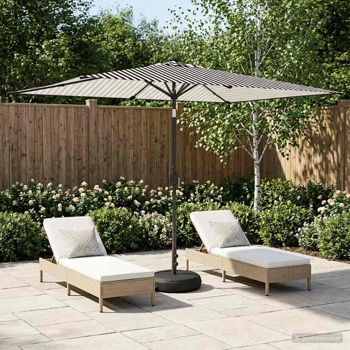 Parasol de grădină cu lumini LED și bază 200 x 300 cm Poliester WALTI