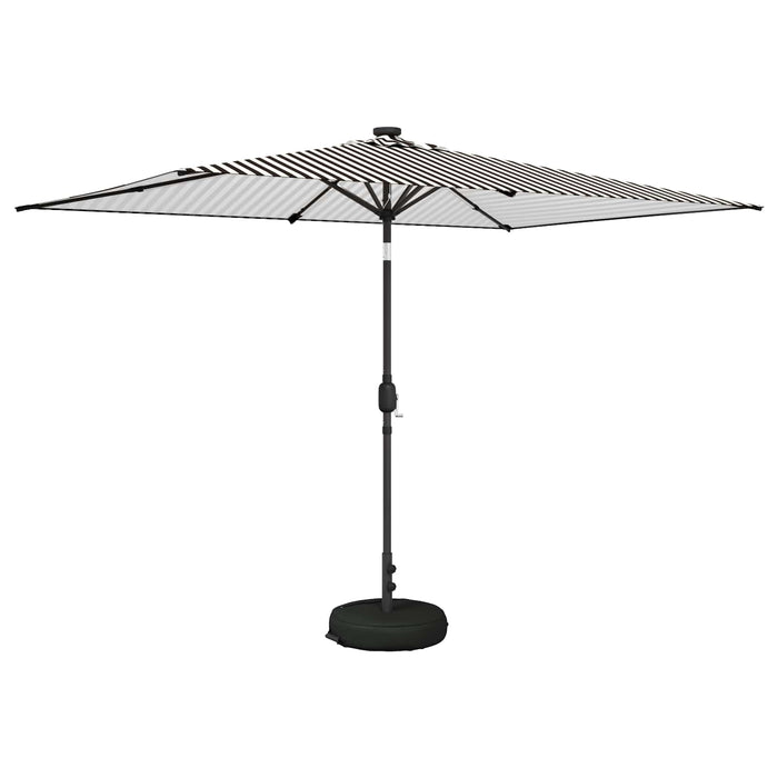 Parasol de grădină cu lumini LED și bază 200 x 300 cm Poliester WALTI