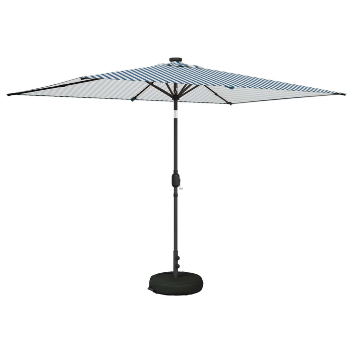 Parasol de grădină cu lumini LED și bază 200 x 300 cm Poliester WALTI
