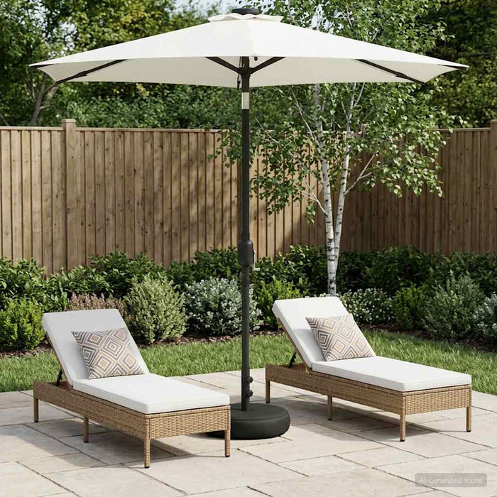 Parasol de grădină cu lumini LED și bază 230 x 230 cm Poliester WALTI