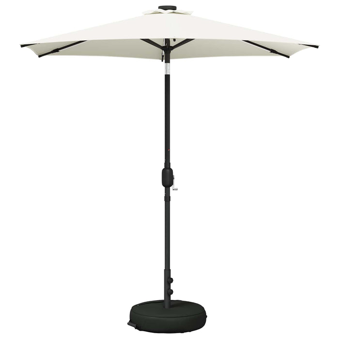 Parasol de grădină cu lumini LED și bază 230 x 230 cm Poliester WALTI