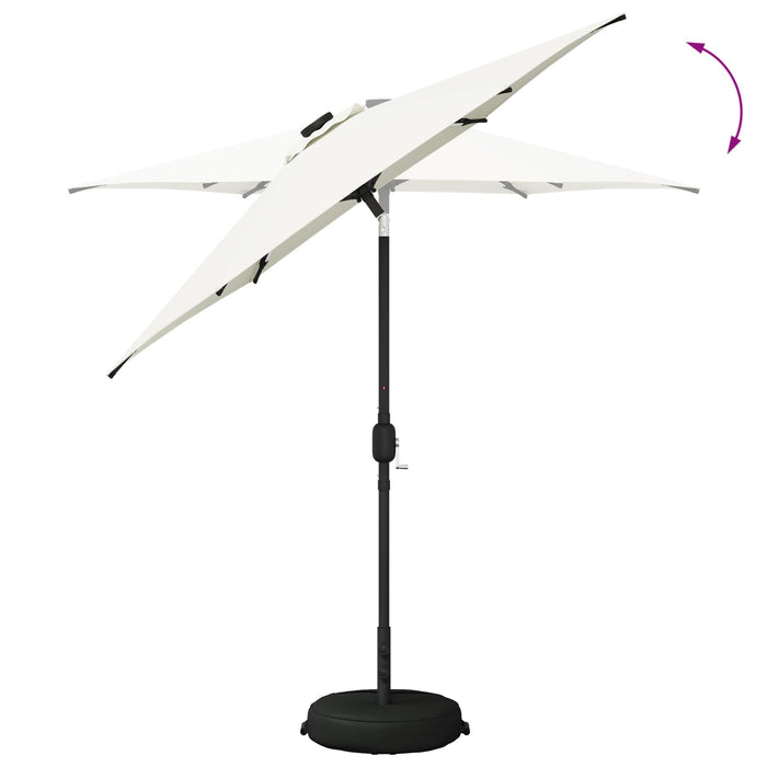 Parasol de grădină cu lumini LED și bază 230 x 230 cm Poliester WALTI