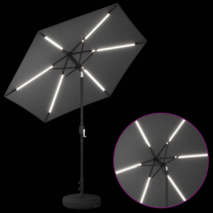 Parasol de grădină cu lumini LED și bază 230 x 230 cm Poliester WALTI