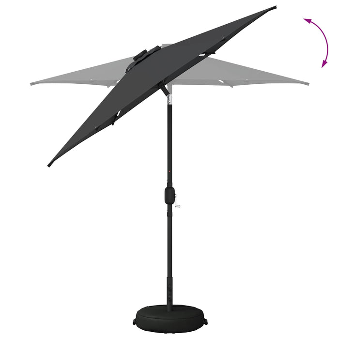 Parasol de grădină cu lumini LED și bază 230 x 230 cm Poliester WALTI