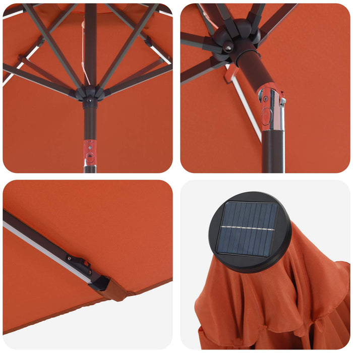 Parasol de grădină cu lumini LED și bază 230 x 230 cm Poliester WALTI