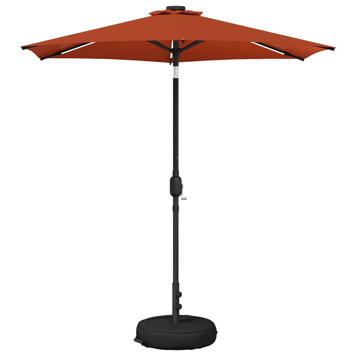 Parasol de grădină cu lumini LED și bază 230 x 230 cm Poliester WALTI