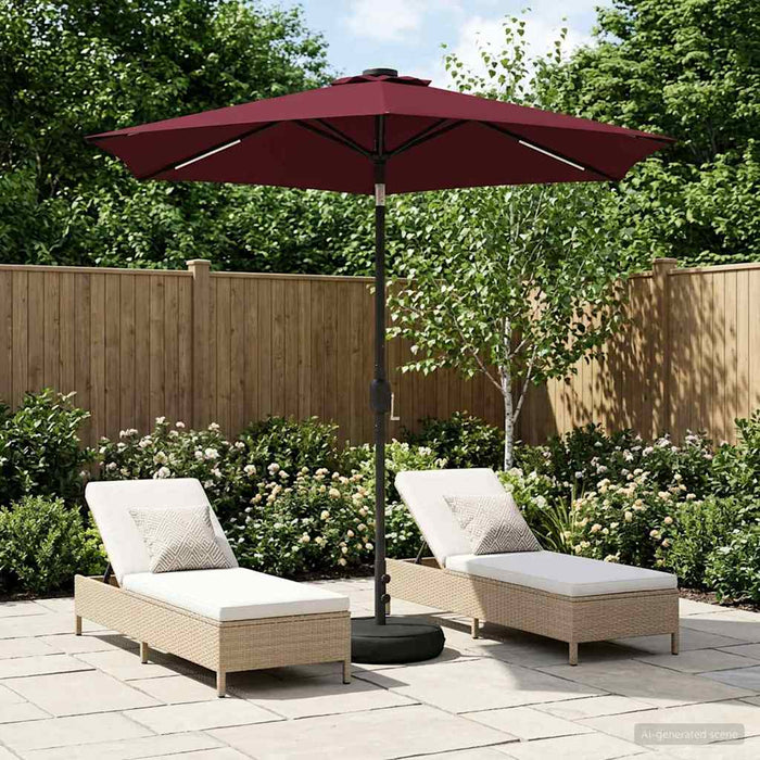 Parasol de grădină cu lumini LED și bază 230 x 230 cm Poliester WALTI