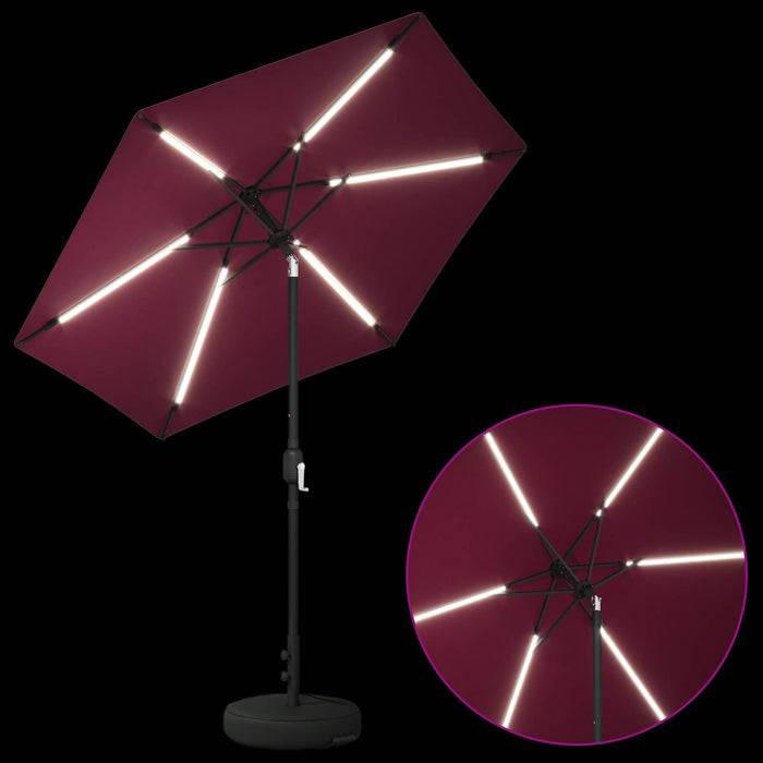 Parasol de grădină cu lumini LED și bază 230 x 230 cm Poliester WALTI