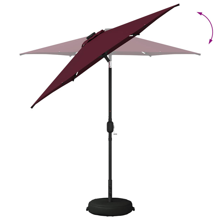 Parasol de grădină cu lumini LED și bază 230 x 230 cm Poliester WALTI