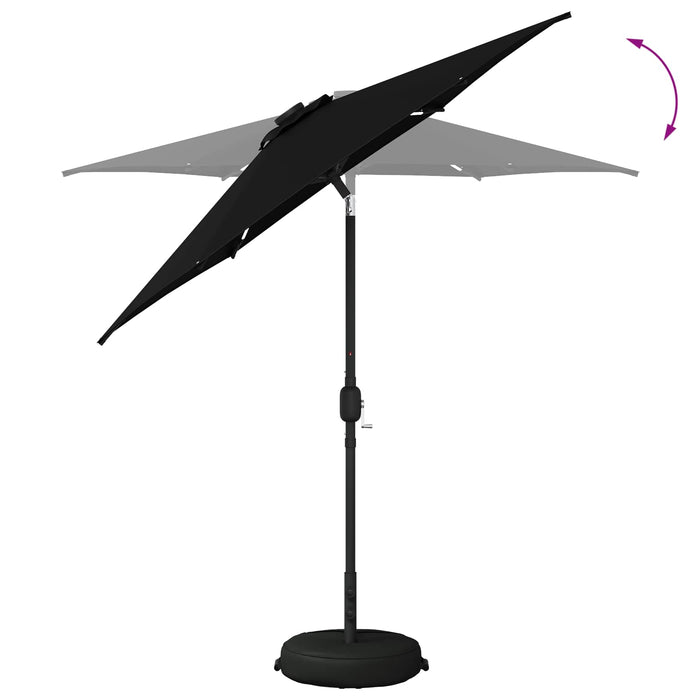 Parasol de grădină cu lumini LED și bază 230 x 230 cm Poliester WALTI