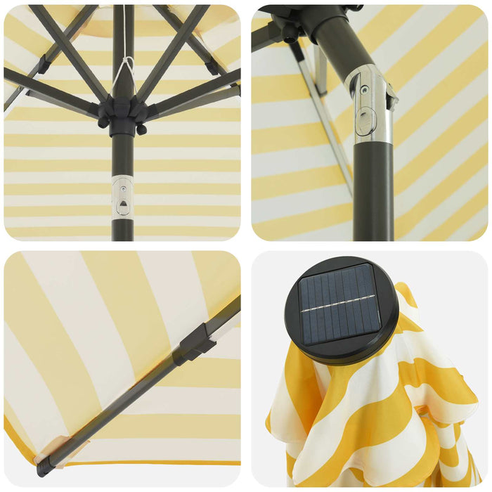 Parasol de grădină cu lumini LED și bază 230 x 230 cm Poliester WALTI