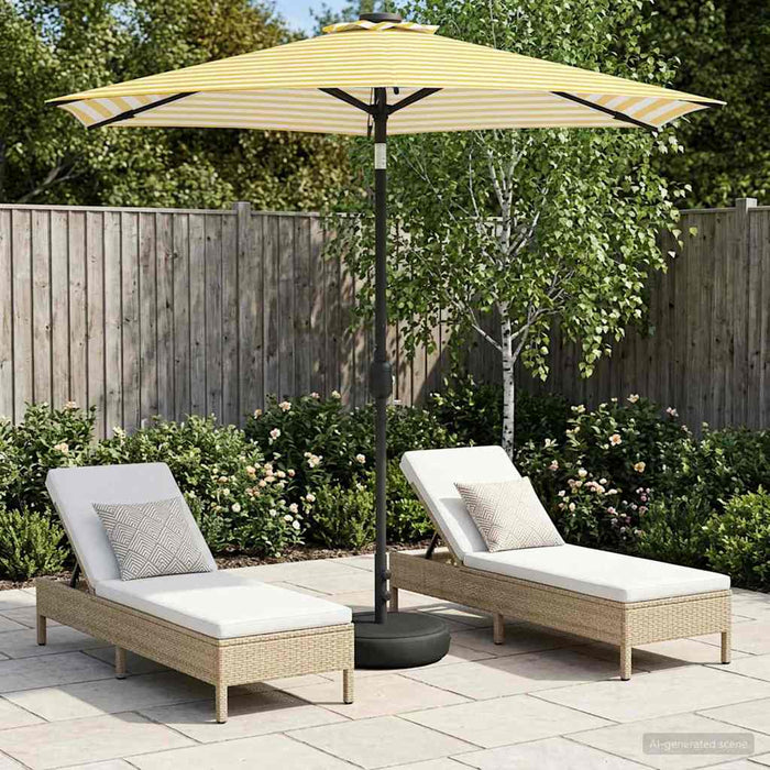 Parasol de grădină cu lumini LED și bază 230 x 230 cm Poliester WALTI