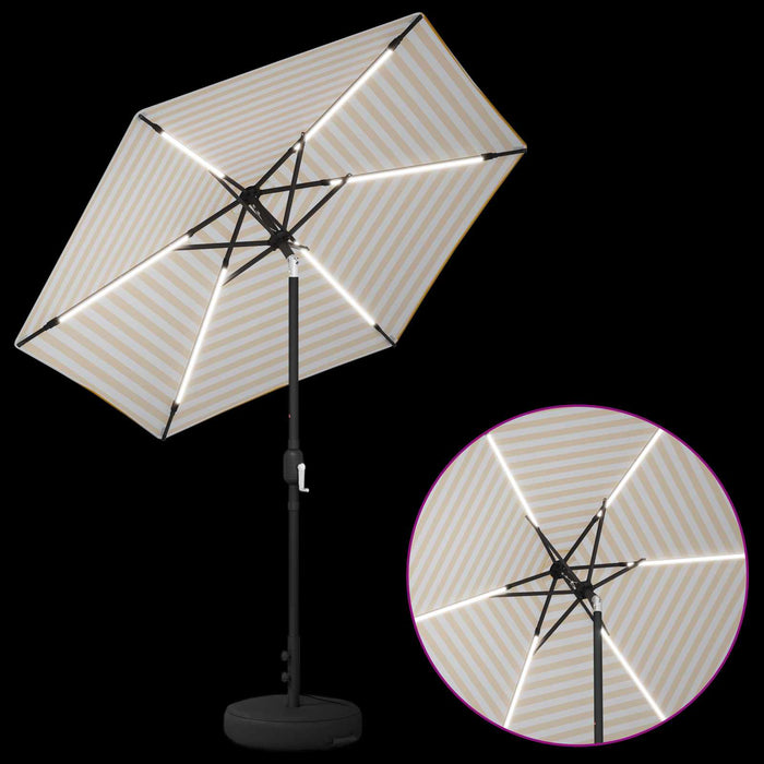 Parasol de grădină cu lumini LED și bază 230 x 230 cm Poliester WALTI