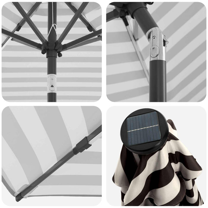 Parasol de grădină cu lumini LED și bază 230 x 230 cm Poliester WALTI