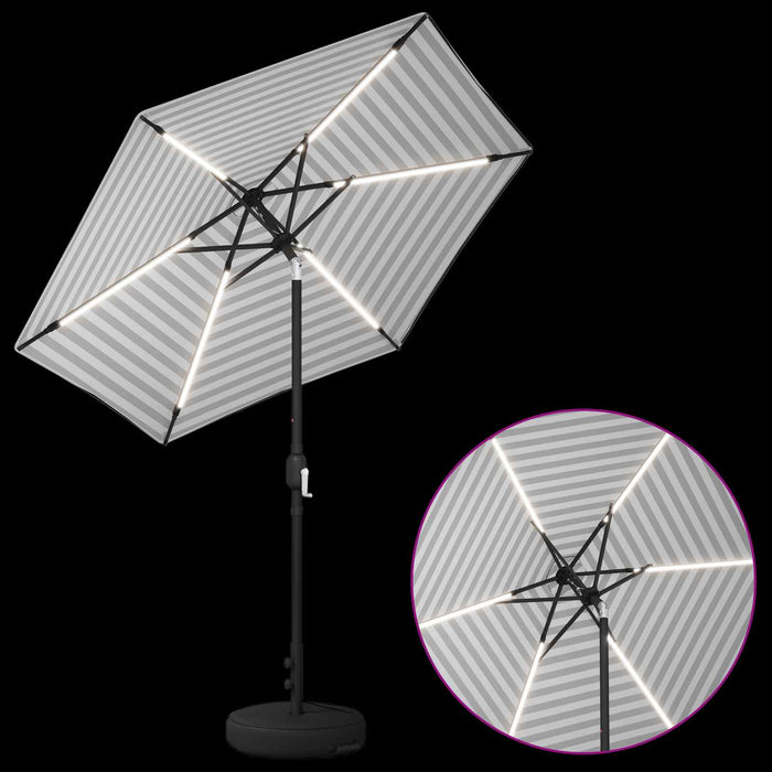 Parasol de grădină cu lumini LED și bază 230 x 230 cm Poliester WALTI