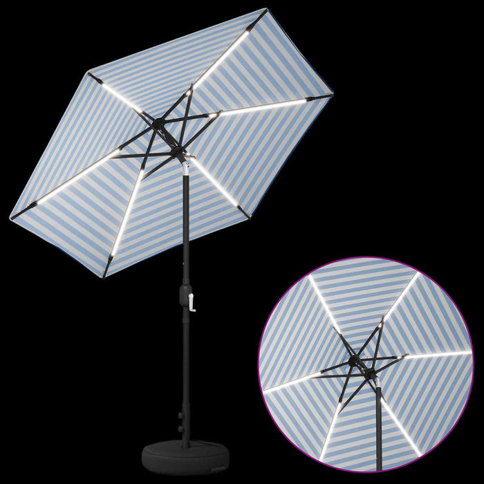 Parasol de grădină cu lumini LED și bază 230 x 230 cm Poliester WALTI