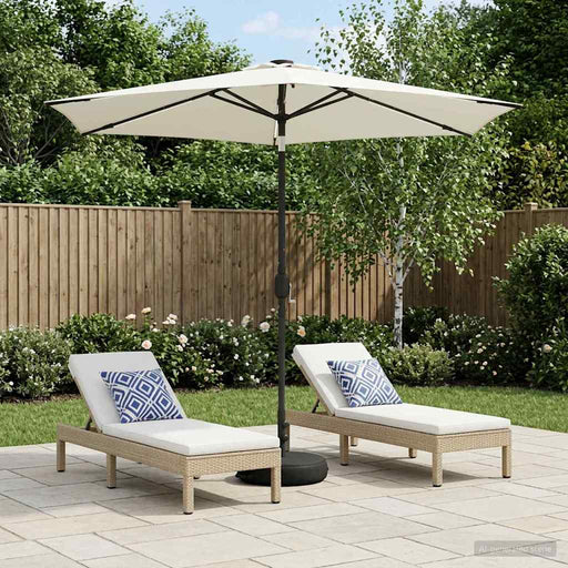 Parasol de grădină cu lumini LED și bază 270 x 270 cm Poliester - WALTI WALTI