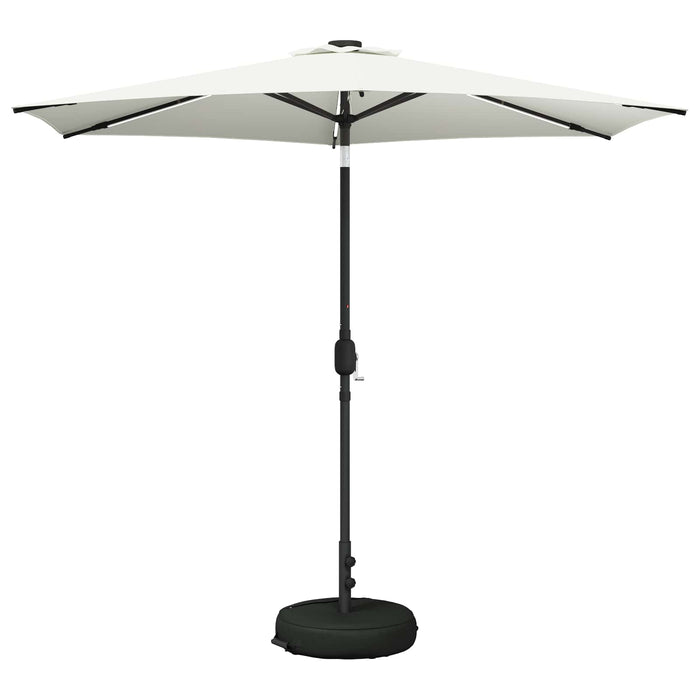 Parasol de grădină cu lumini LED și bază 270 x 270 cm Poliester WALTI