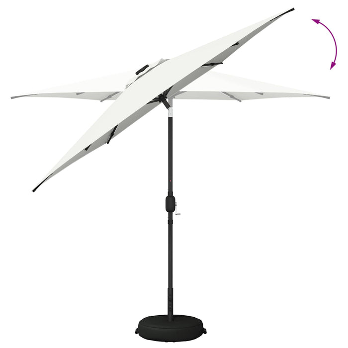 Parasol de grădină cu lumini LED și bază 270 x 270 cm Poliester WALTI