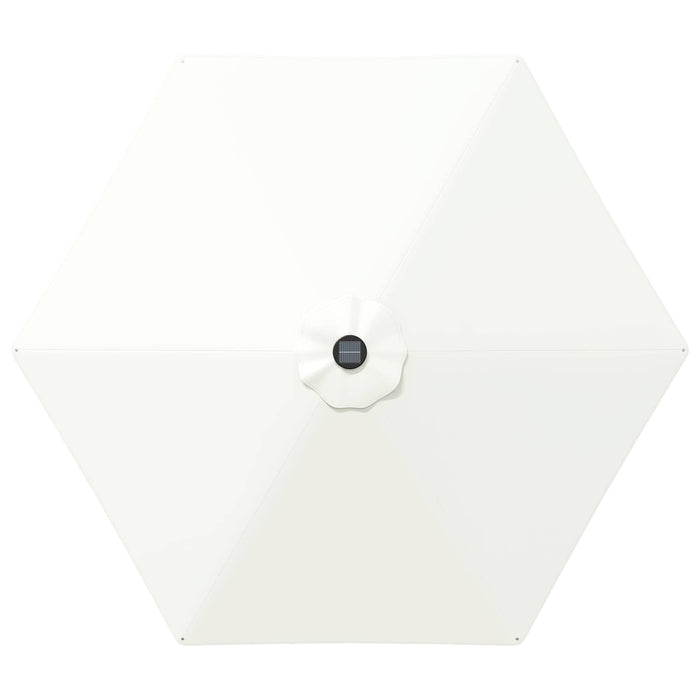 Parasol de grădină cu lumini LED și bază 270 x 270 cm Poliester WALTI