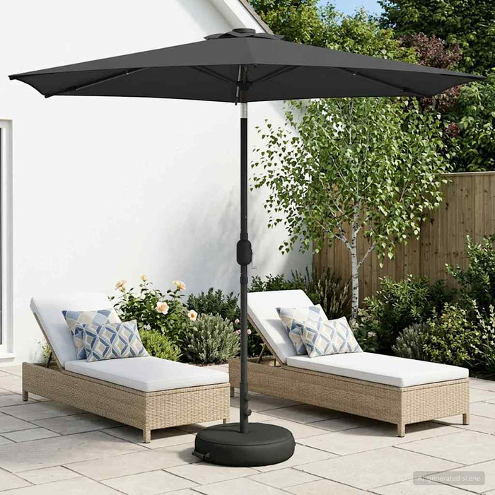 Parasol de grădină cu lumini LED și bază 270 x 270 cm Poliester WALTI