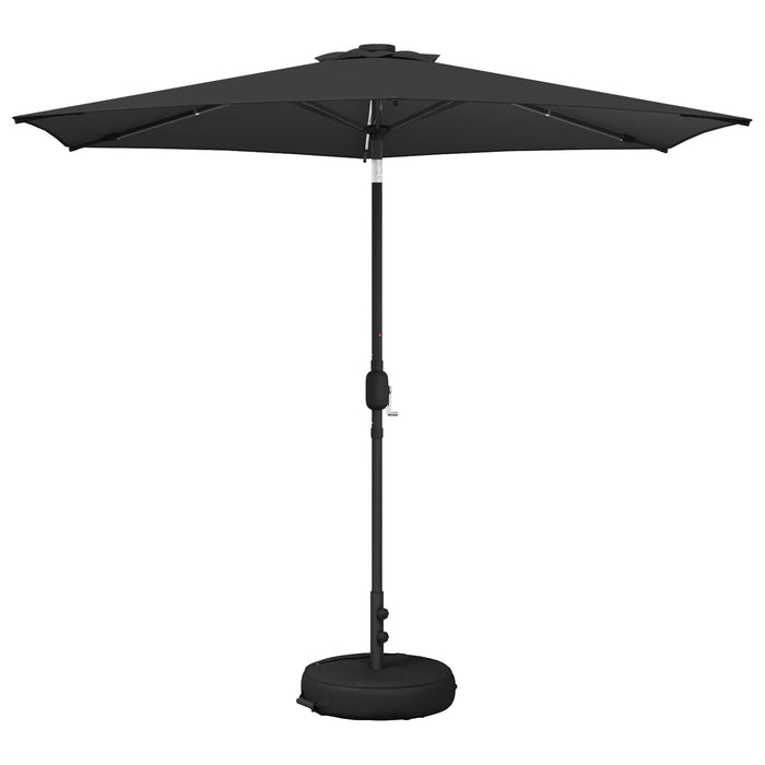 Parasol de grădină cu lumini LED și bază 270 x 270 cm Poliester WALTI