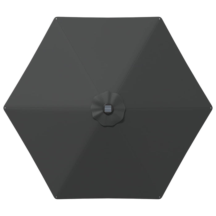 Parasol de grădină cu lumini LED și bază 270 x 270 cm Poliester WALTI