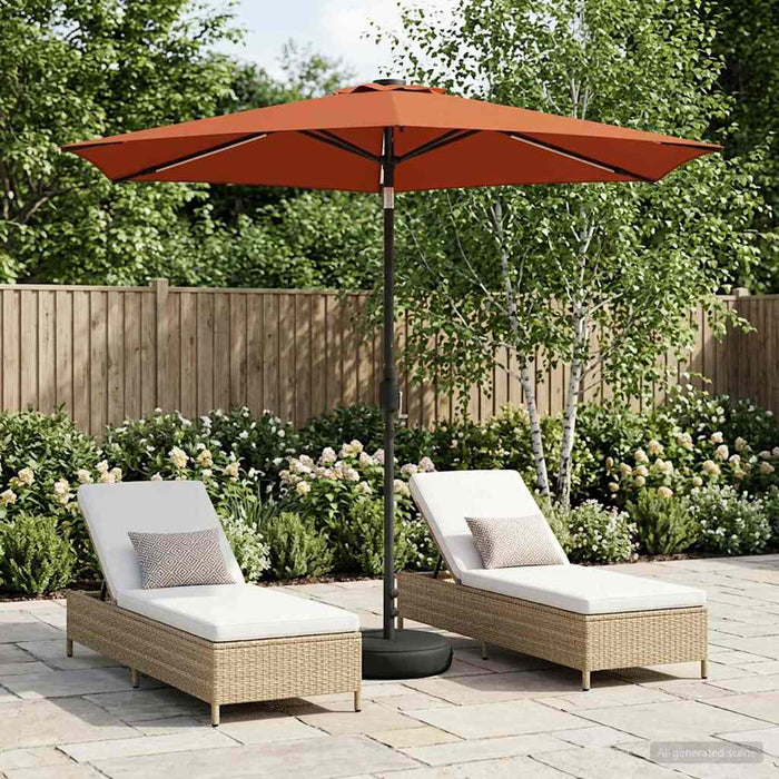 Parasol de grădină cu lumini LED și bază 270 x 270 cm Poliester WALTI