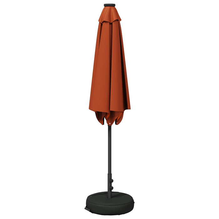 Parasol de grădină cu lumini LED și bază 270 x 270 cm Poliester WALTI