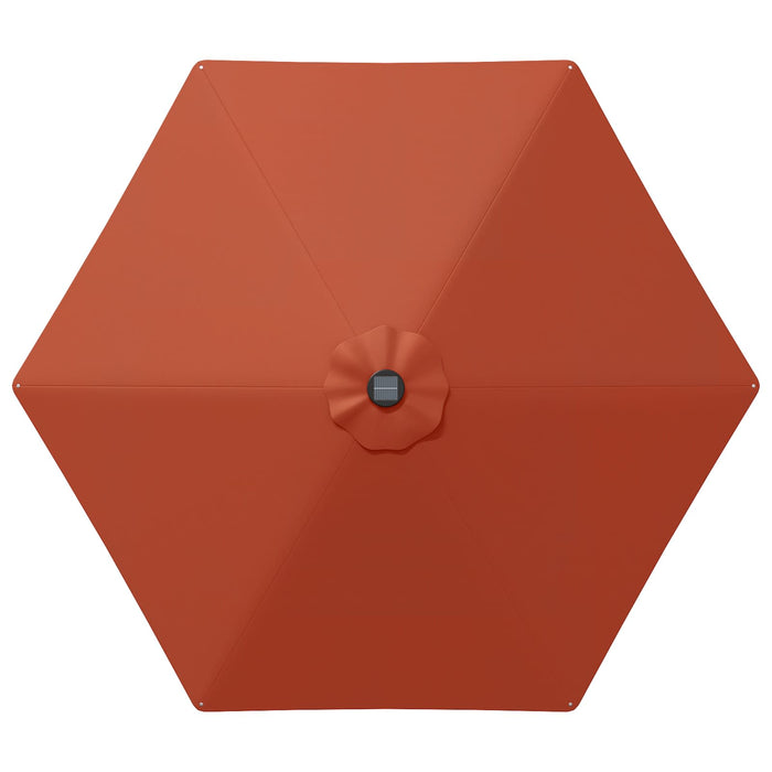 Parasol de grădină cu lumini LED și bază 270 x 270 cm Poliester WALTI