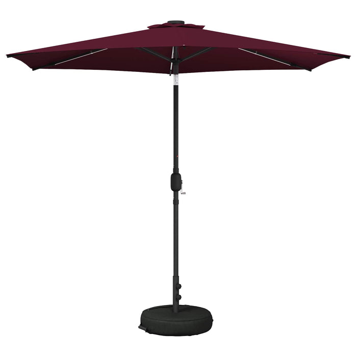 Parasol de grădină cu lumini LED și bază 270 x 270 cm Poliester WALTI